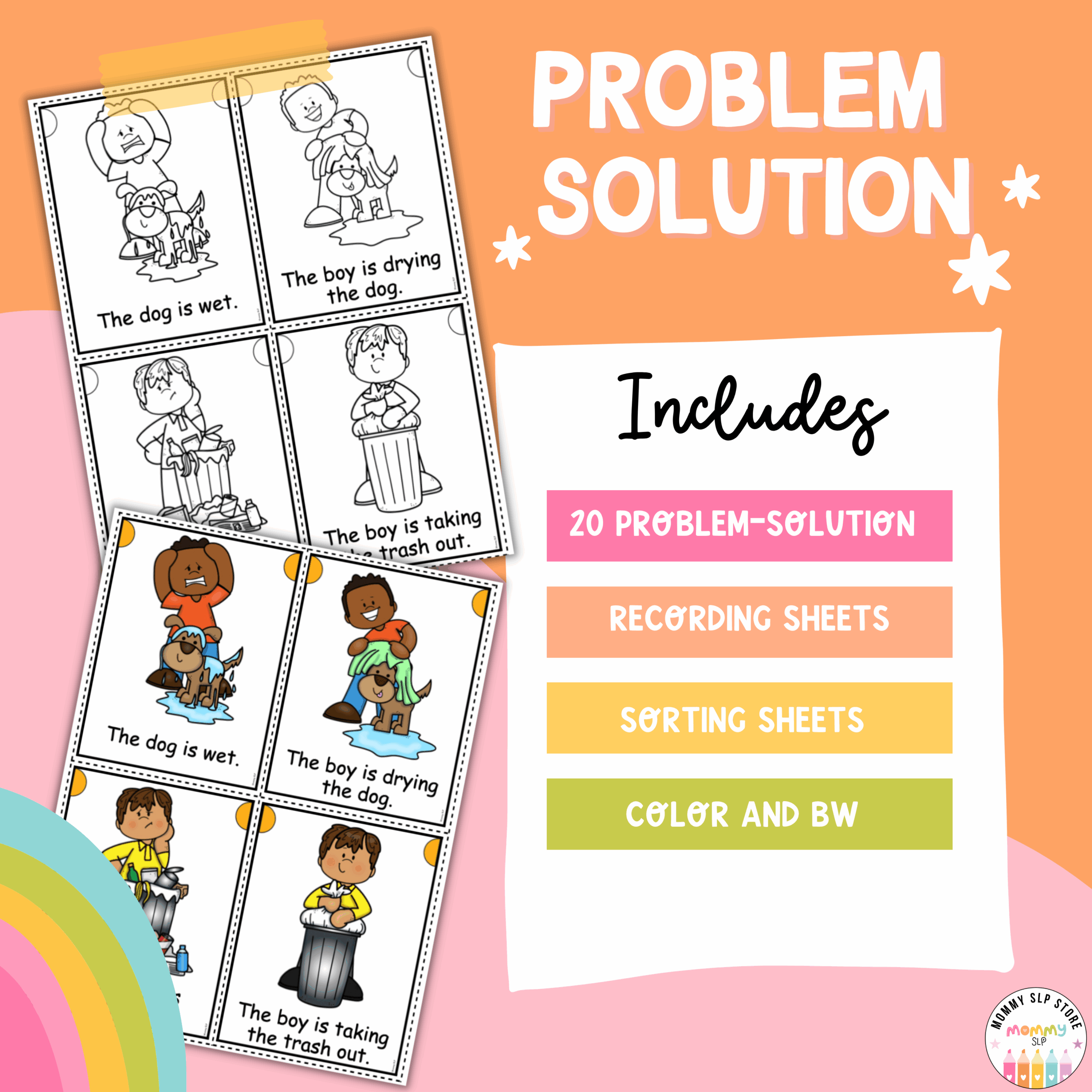 Problem solution task cards and worksheets - Image 2