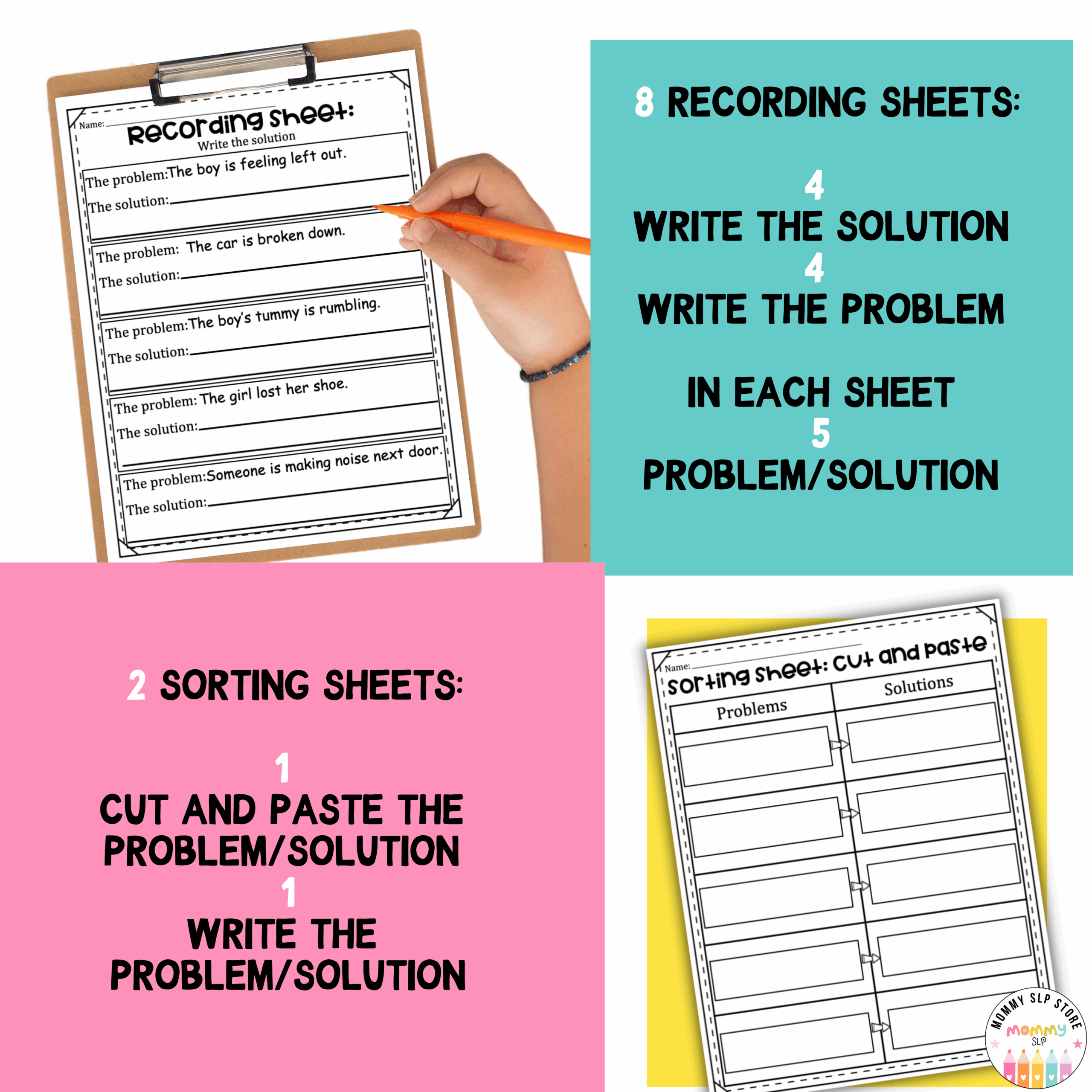 Problem solution task cards and worksheets - Image 4