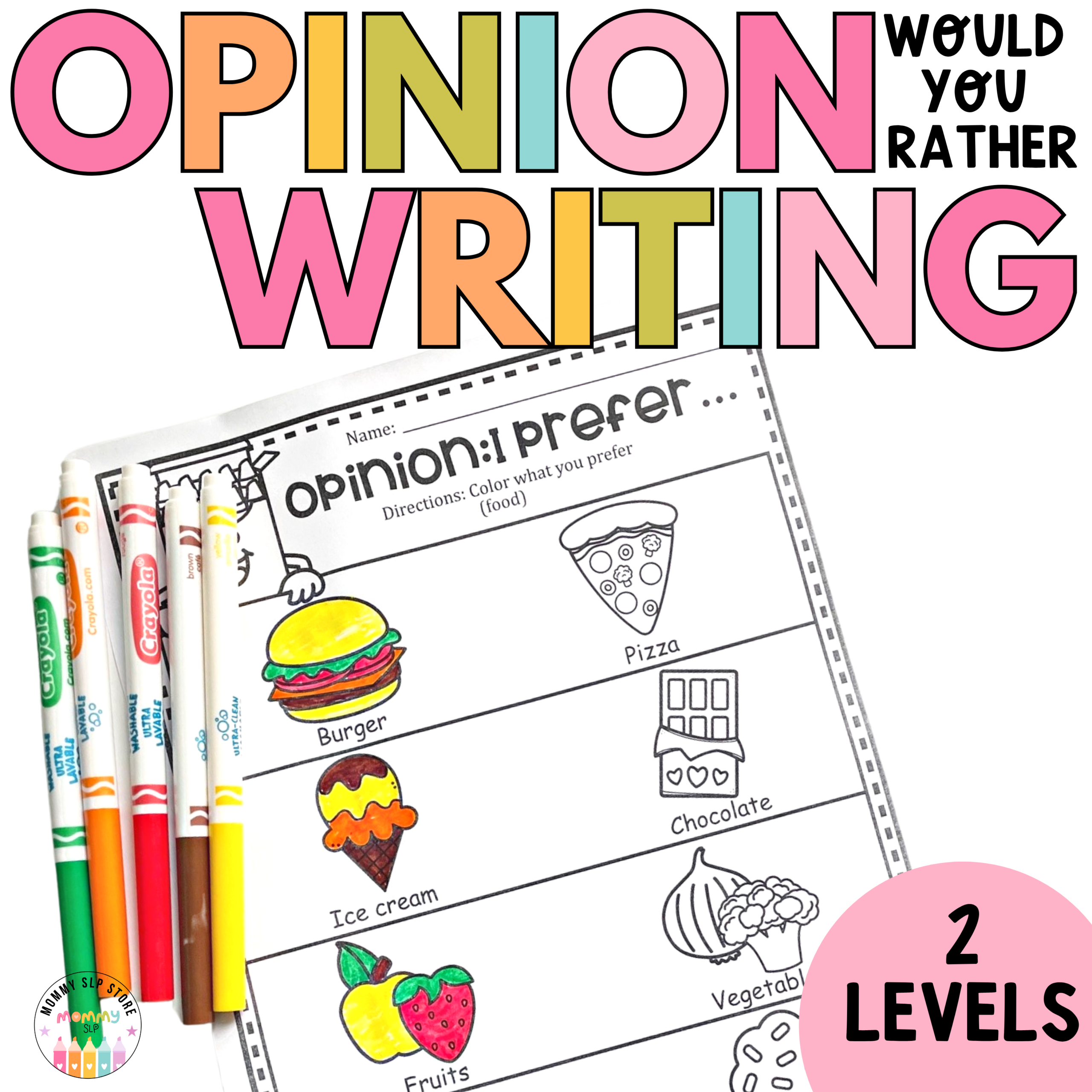 Opinion Writing Would you rather no prep worksheets