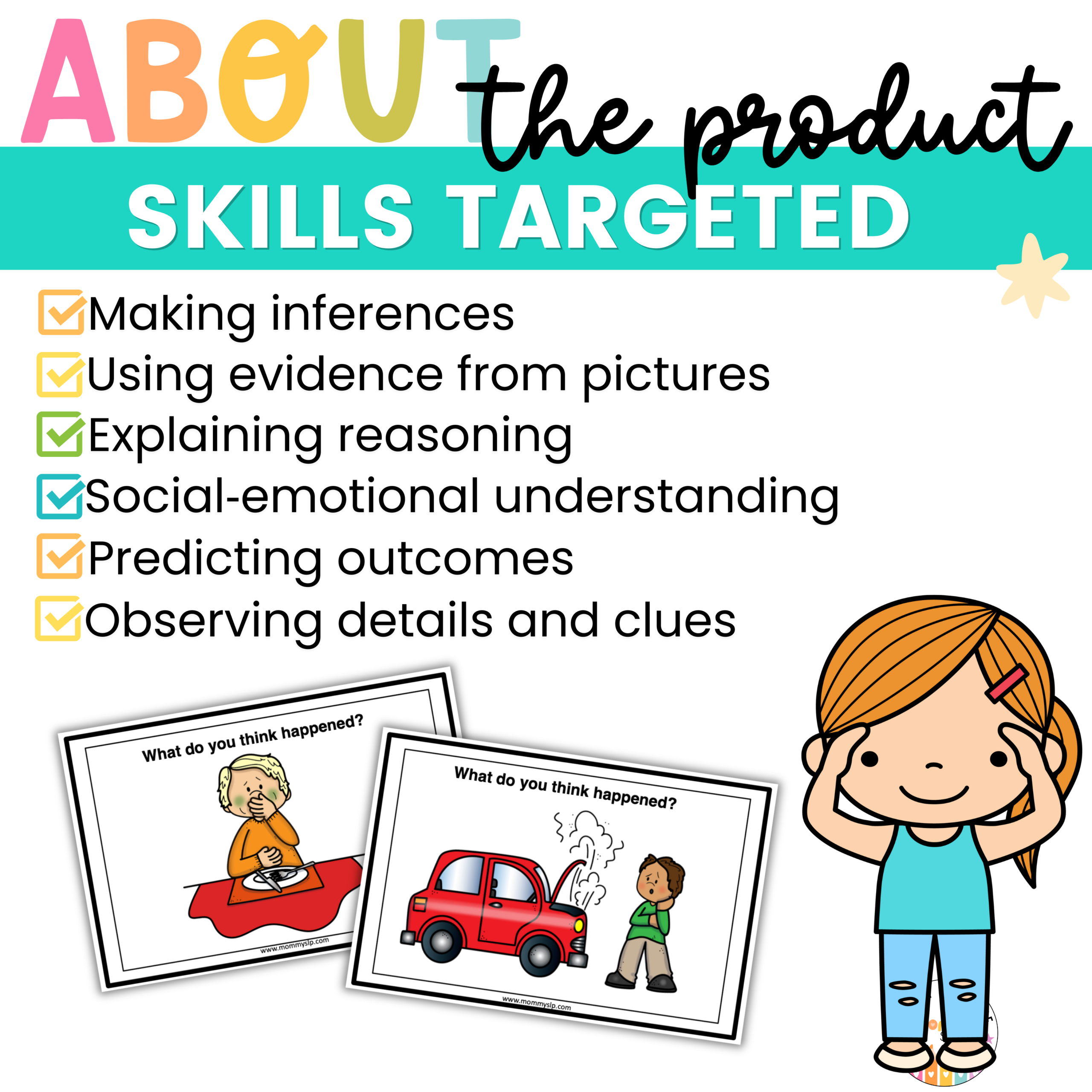 Inference task cards for speech therapy {what do you think happened} - Image 3